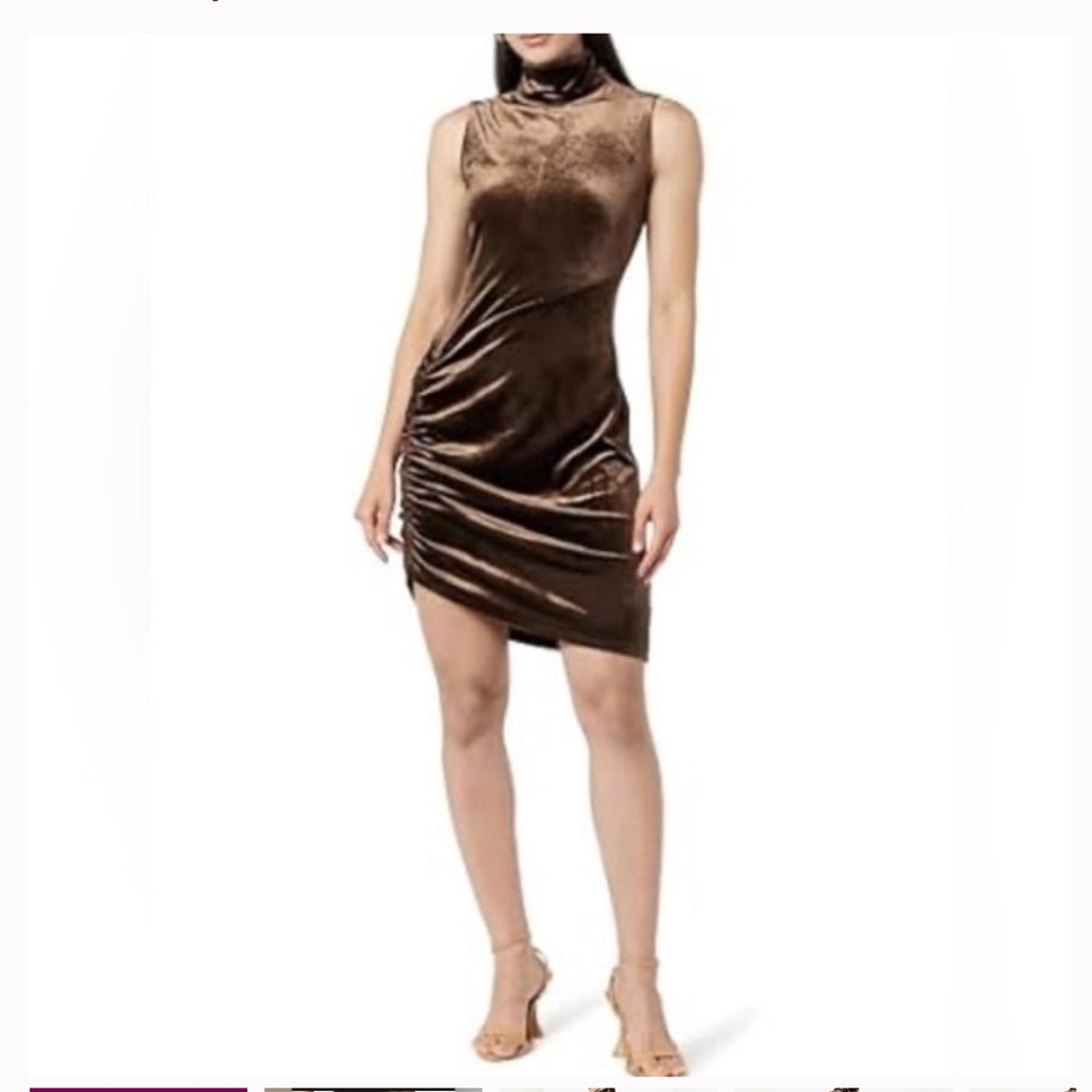 Elegant Brown Velvet Dress by The Drop NWT